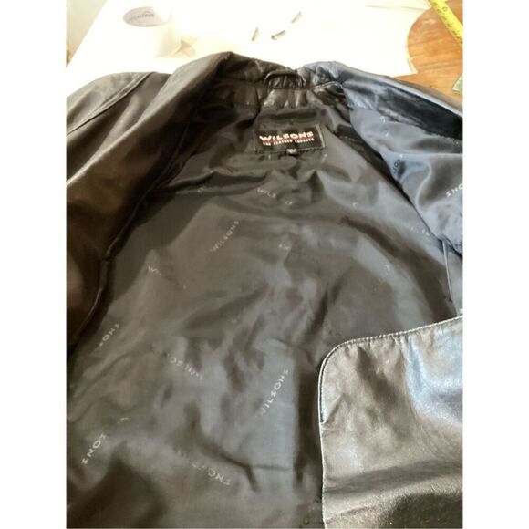 Wilson’s 100% Leather Mens Jacket Black Vintage 1980s - Picture 6 of 10